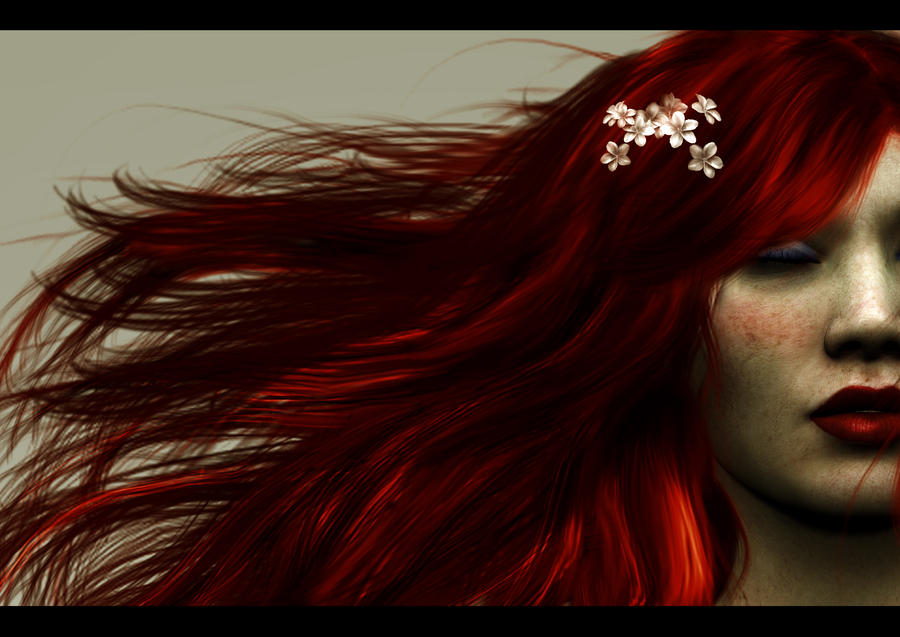 Flaming Red Hair by Elfdaughter